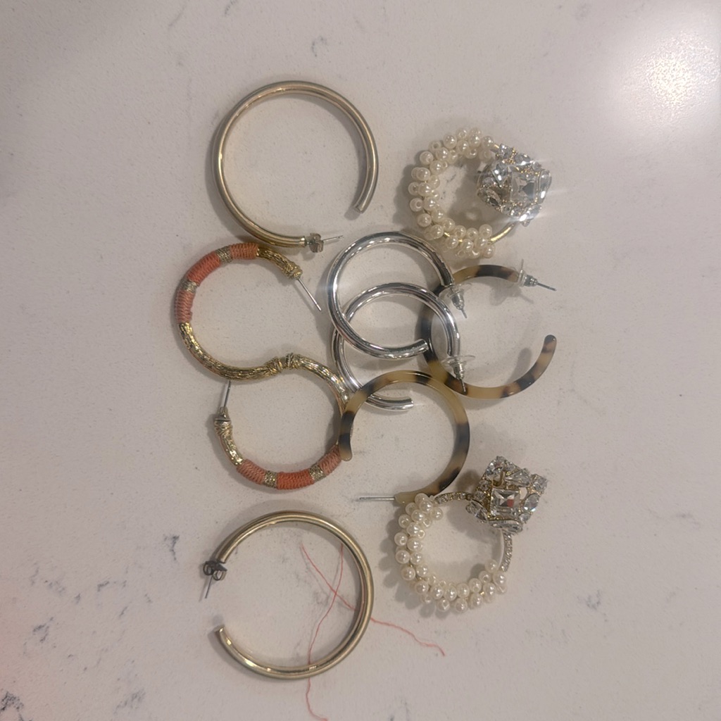 Assorted Hoop Earrings (Sezane, Zara, Anthropologie)
